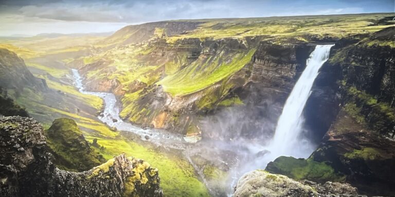 Mountain with waterfall